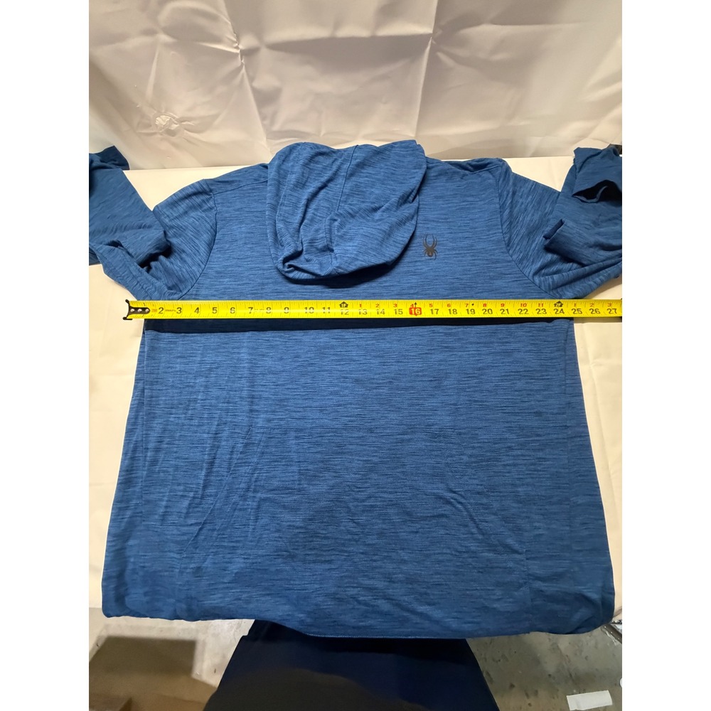Spyder Active Mens XXL ProWeb Blue Heathered Lightweight Performance Hoodie Top - Picture 8 of 10